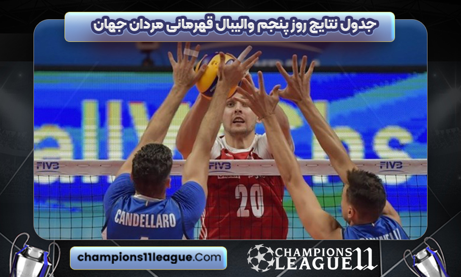 جدول نتایج روز پنجم والیبال قهرمانی مردان جهان