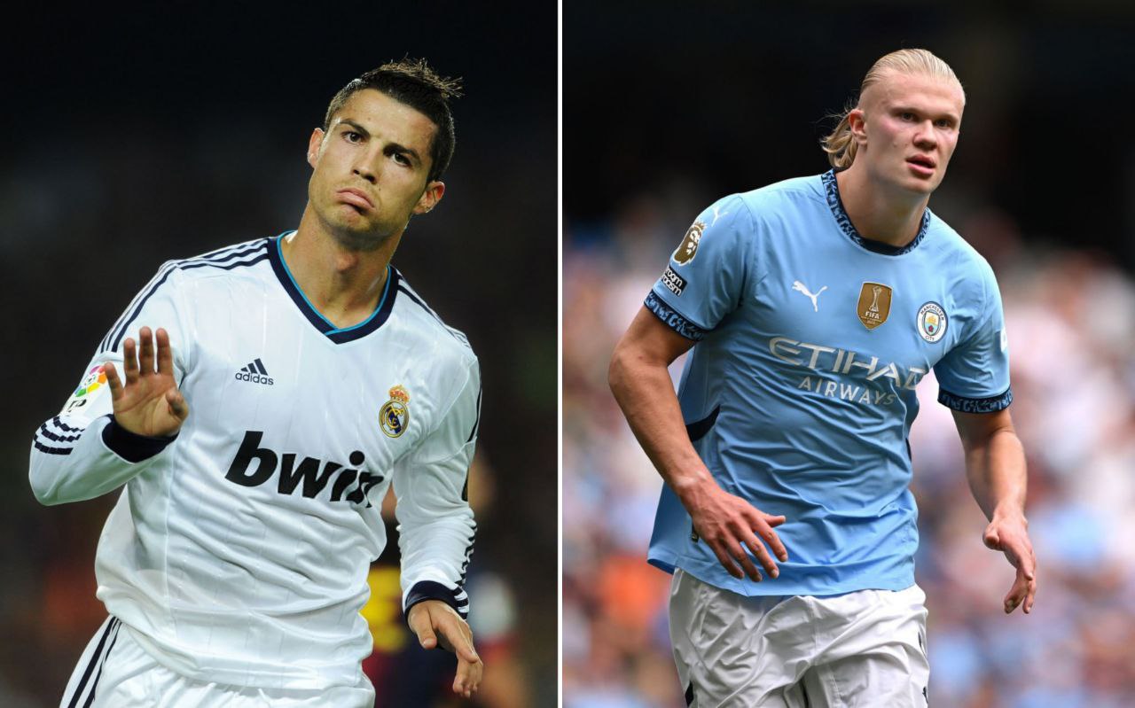 هالند رکورد ۱۴۵ گل رونالدو را در منچسترسیتی رد کرد